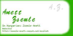 anett zsemle business card